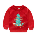 Christmas Letters and Santa Cartoon Prints Kids Sweatshirts childrensterritory