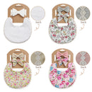 4Sets/Lot Floral Infant Burp Clothes with Bow Tie Headband childrensterritory