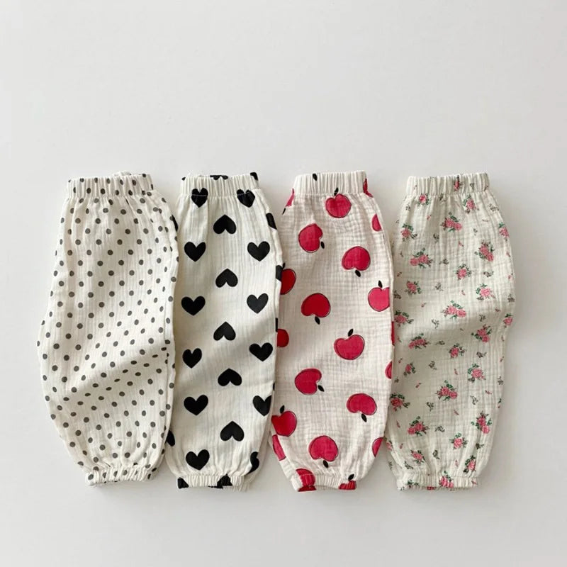 Cute Printed Baby Casual Summer Trousers for Girls childrensterritory