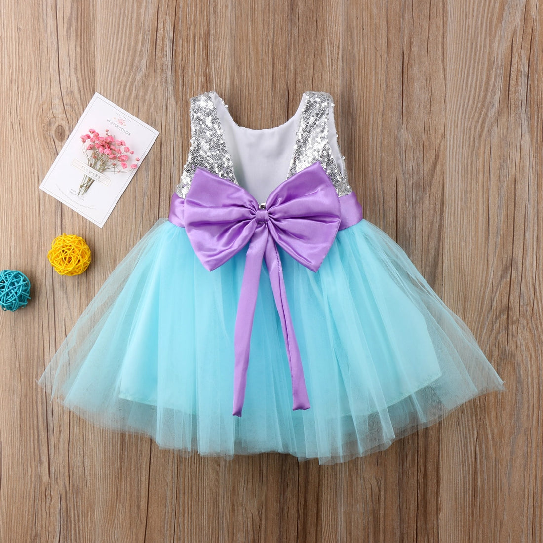 Little Girls Sleeveless Sequin Bowknot Ball Gwon Dresses childrensterritory