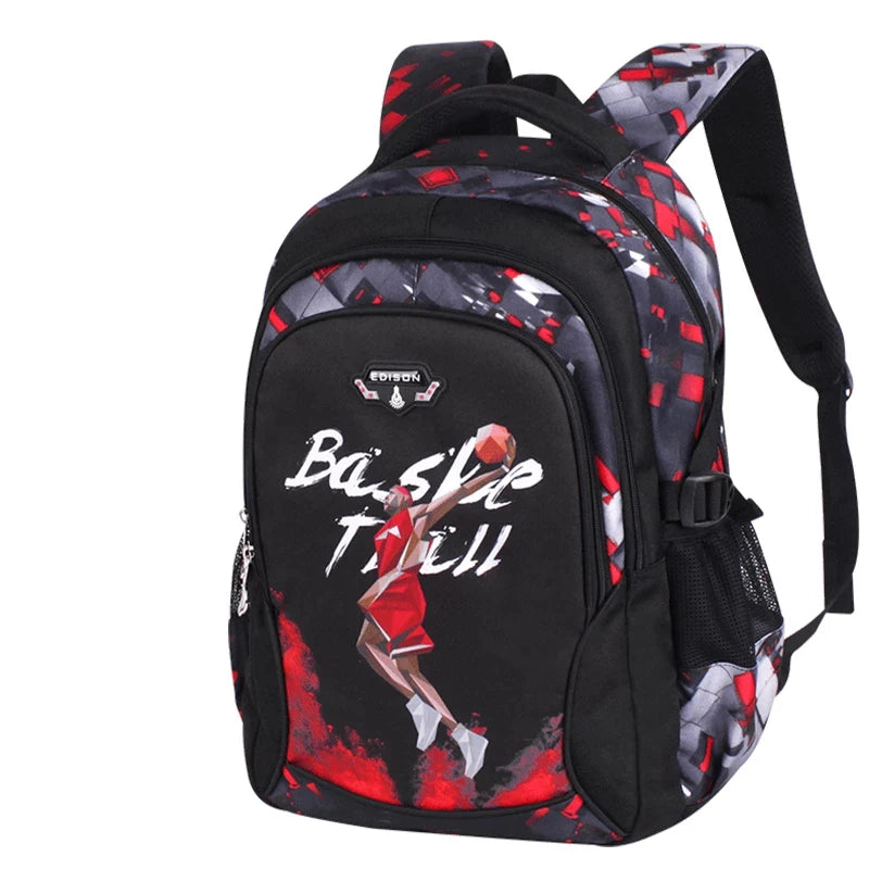 Basketball Print Stylish School Bag for Kids childrensterritory