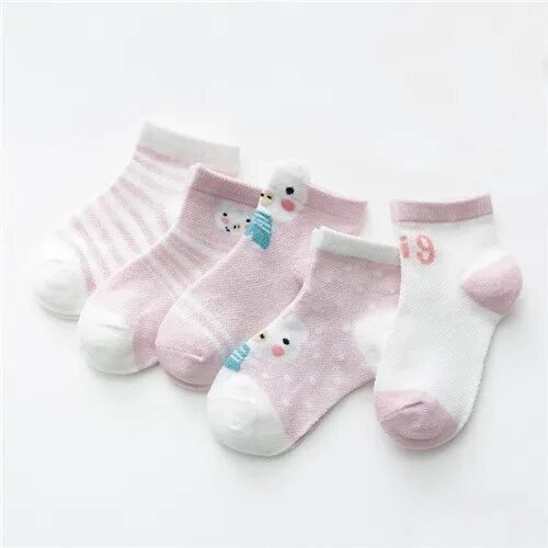 Cartoon Animal Design 5 Pairs/Lot 0-2Yrs Baby Socks childrensterritory