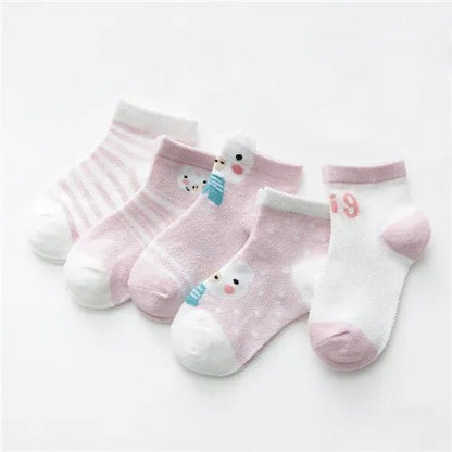 Cartoon Animal Design 5 Pairs/Lot 0-2Yrs Baby Socks childrensterritory