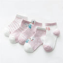 Cartoon Animal Design 5 Pairs/Lot 0-2Yrs Baby Socks childrensterritory