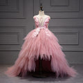 Kids Girls Elegant Crystal Swan Design Pageant Dress with Trail childrensterritory
