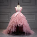 Kids Girls Elegant Crystal Swan Design Pageant Dress with Trail childrensterritory