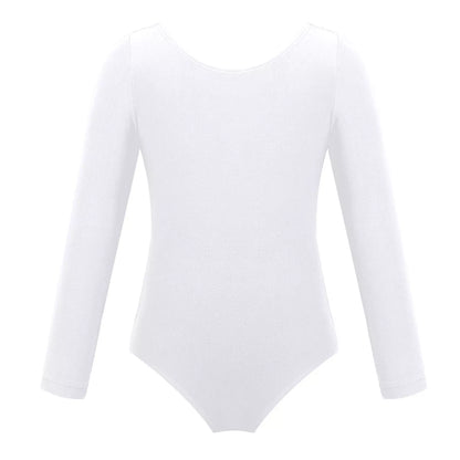 Kids Girls Long Sleeve Solid Color Ballet Leotards Bodysuit childrensterritory