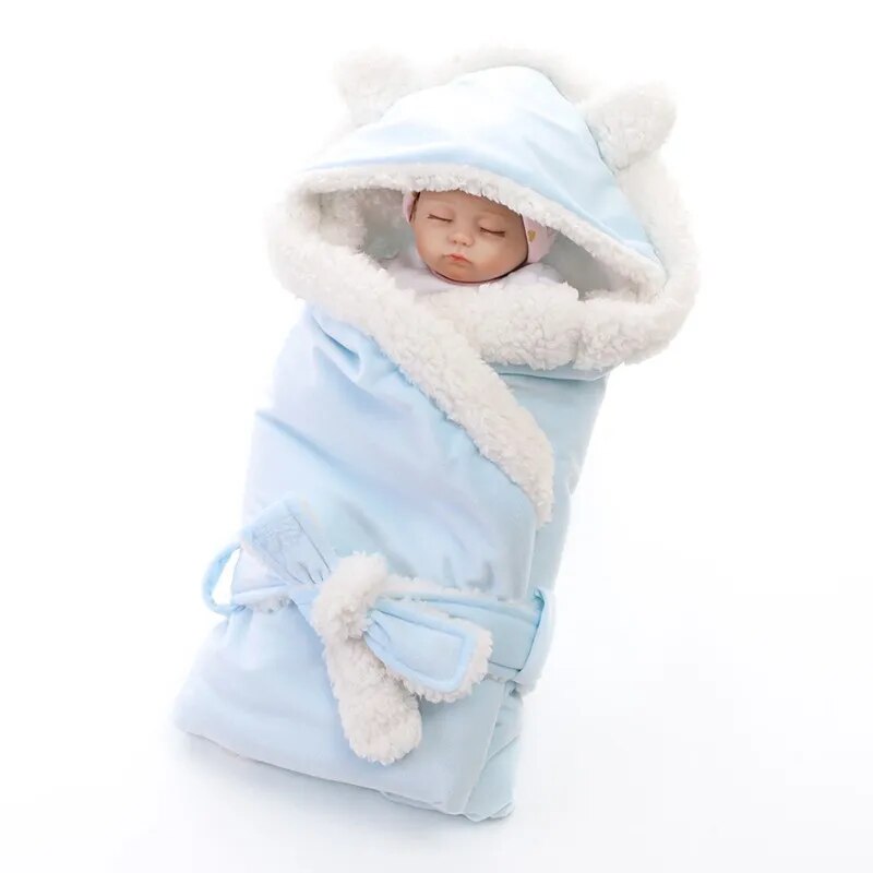 Warm Soft Baby Blanket and Swaddling Solid Bedding Set childrensterritory