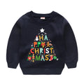 Christmas Letters and Santa Cartoon Prints Kids Sweatshirts childrensterritory