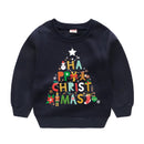 Christmas Letters and Santa Cartoon Prints Kids Sweatshirts childrensterritory