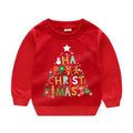 Christmas Letters and Santa Cartoon Prints Kids Sweatshirts childrensterritory