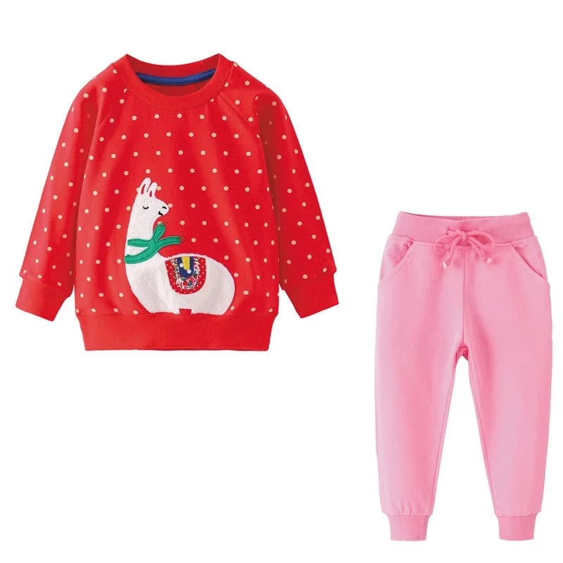 Kids Boys Cartoon Animals Print Cotton Tracksuit Set childrensterritory