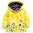 Long Sleeve Flower Print Waterproof Kids Hoodie Windcoat childrensterritory