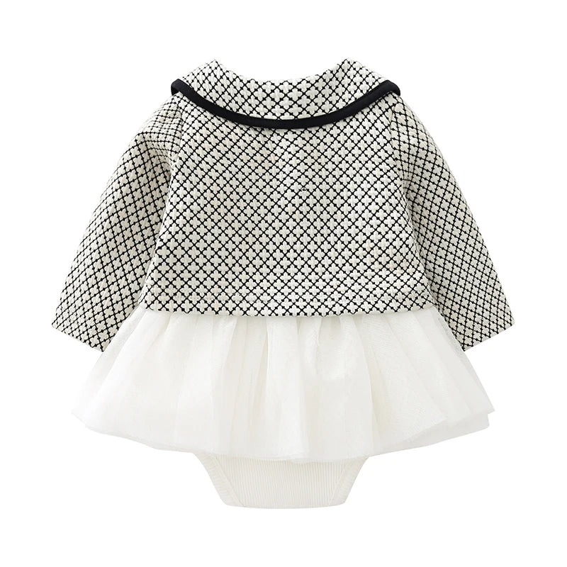 Baby Girls' Collar Design Elegant Winter Outfits