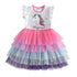 Kids Girls Unicorn Embroidery Birthday Tutu Dresses childrensterritory