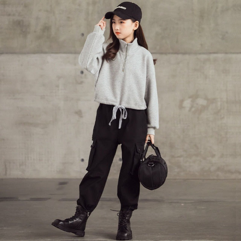 Kids Girls Letter Print Sweater + Leggings Two-Piece Clothing Set childrensterritory