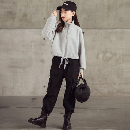 Kids Girls Letter Print Sweater + Leggings Two-Piece Clothing Set childrensterritory