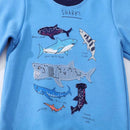Shark Embroidery Pattern Long Sleeves Sweatshirts for Kids childrensterritory