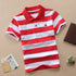 Color Striped Design Short Sleeve Kids Summer Shirts childrensterritory