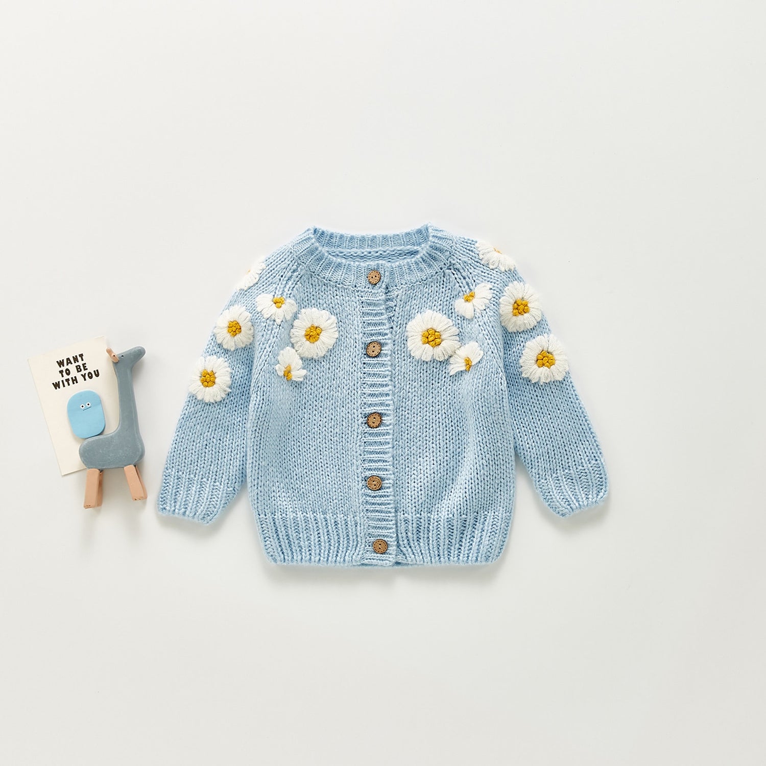 Baby O-Neck Floral Printed Knitting Sweaters, 2Colors childrensterritory
