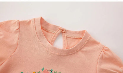 Kids Girls Rabbit T-shirt Floral Leggings Summer Outfit Sets childrensterritory