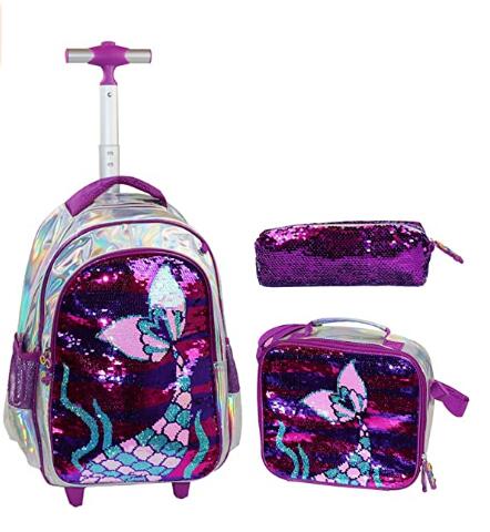 3D Unicorn Design Kids Girls School Trolley Backpack Set childrensterritory