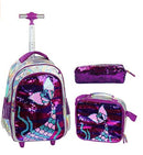 3D Unicorn Design Kids Girls School Trolley Backpack Set childrensterritory