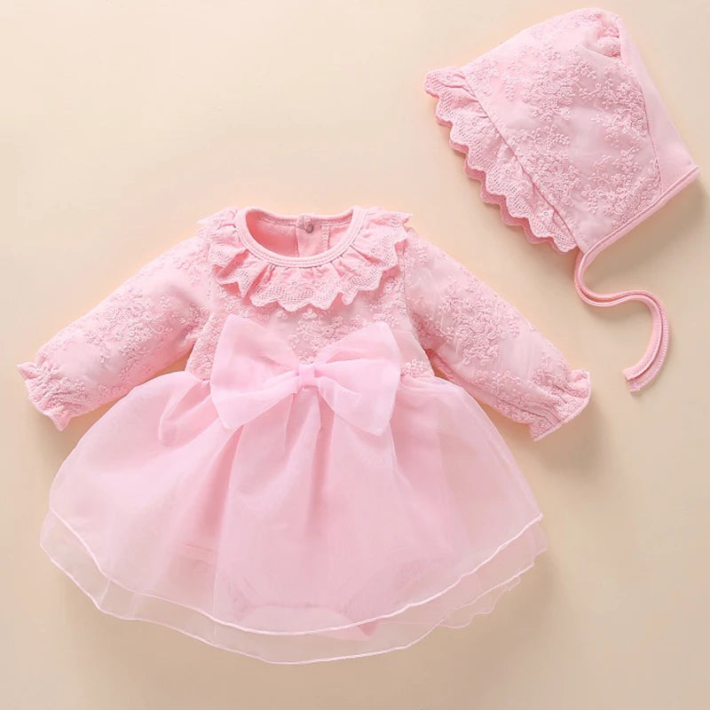 Newborn Girl Christening Dresses Set (Shoes, Tights &amp; Long Socks) childrensterritory