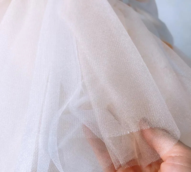Elegant Beaded Bow Design Little Girls Pageant Baptism Dress