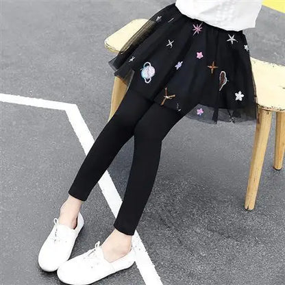 Kids Girls Casual and Comfortable TUTU Skirt Leggings childrensterritory