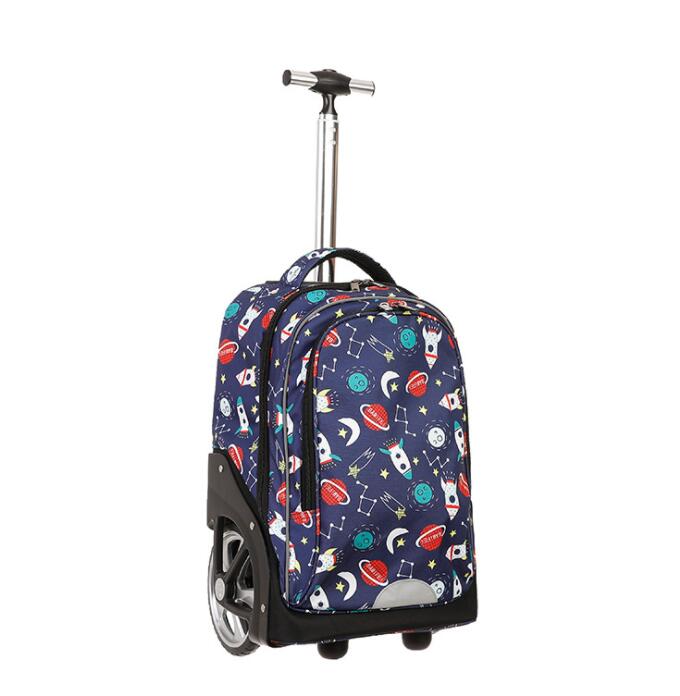 Kids Cartoon Print 19-Inch School Trolley Backpack Travel Bag childrensterritory