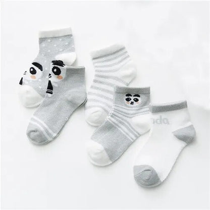Cartoon Animal Design 5 Pairs/Lot 0-2Yrs Baby Socks childrensterritory