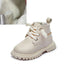 Kids Solid British Style Warm Short Leather Boots childrensterritory