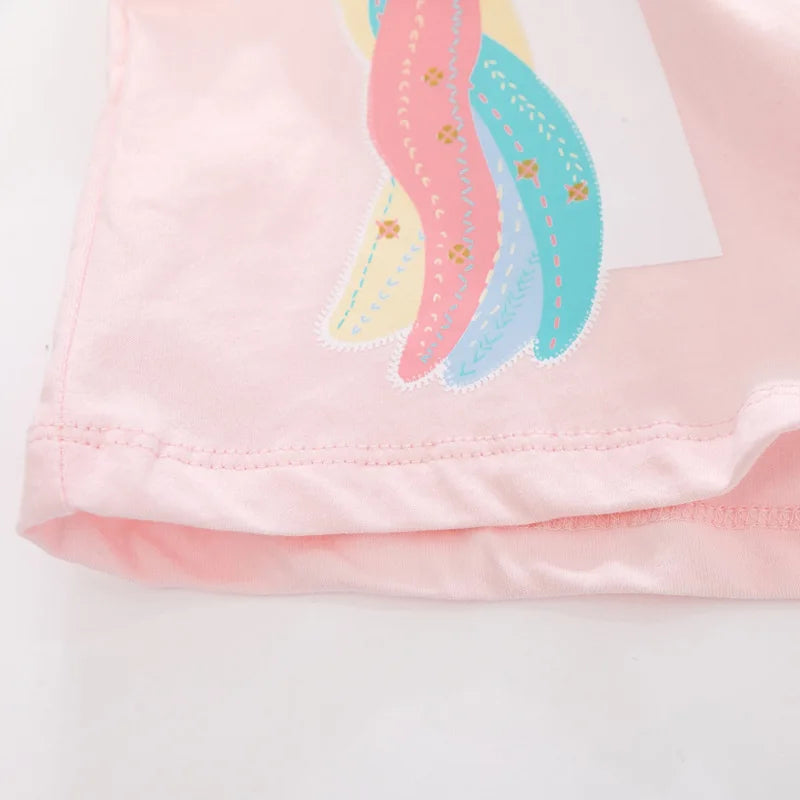 Kids Girls Lovely Unicorn Design Casual Tops