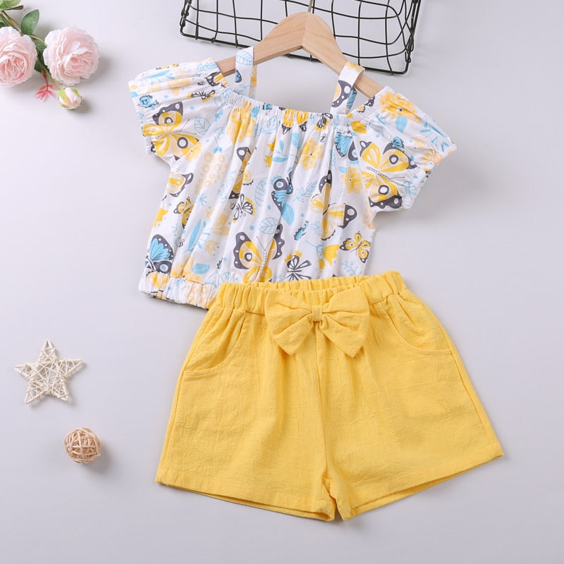 Kids Girls 2 Piece Trendy Summer Clothing Sets childrensterritory