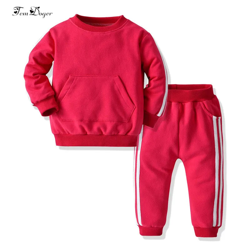 Baby Kids Solid Colour Winter Clothing Set