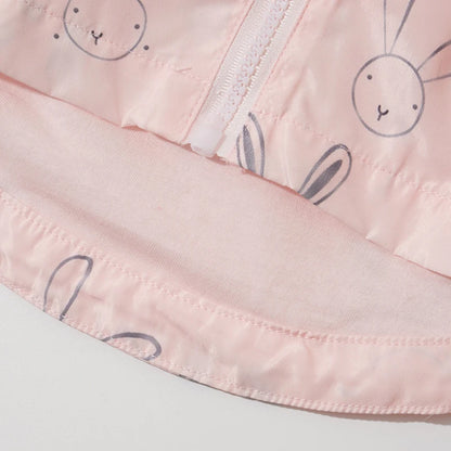 Cartoon Rabbit Printed Girls Hooded Coat childrensterritory