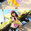 Korean-Style Kids Girls Sling Rainbow Beach Dress childrensterritory