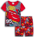 Kids Boys Girls Short Sleeved Racing Car Print Sleepwear childrensterritory