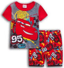 Kids Boys Girls Short Sleeved Racing Car Print Sleepwear childrensterritory