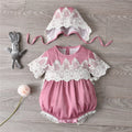 Newborn Lace Rompers With Hats for Summer childrensterritory