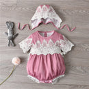 Newborn Lace Rompers With Hats for Summer childrensterritory