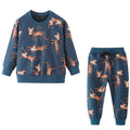 Kids Boys Cartoon Dinosaur Design Long Sleeve Tracksuit Sets childrensterritory