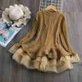 Girls' Round Neck Long Sleeves Autumn Party Dresses
