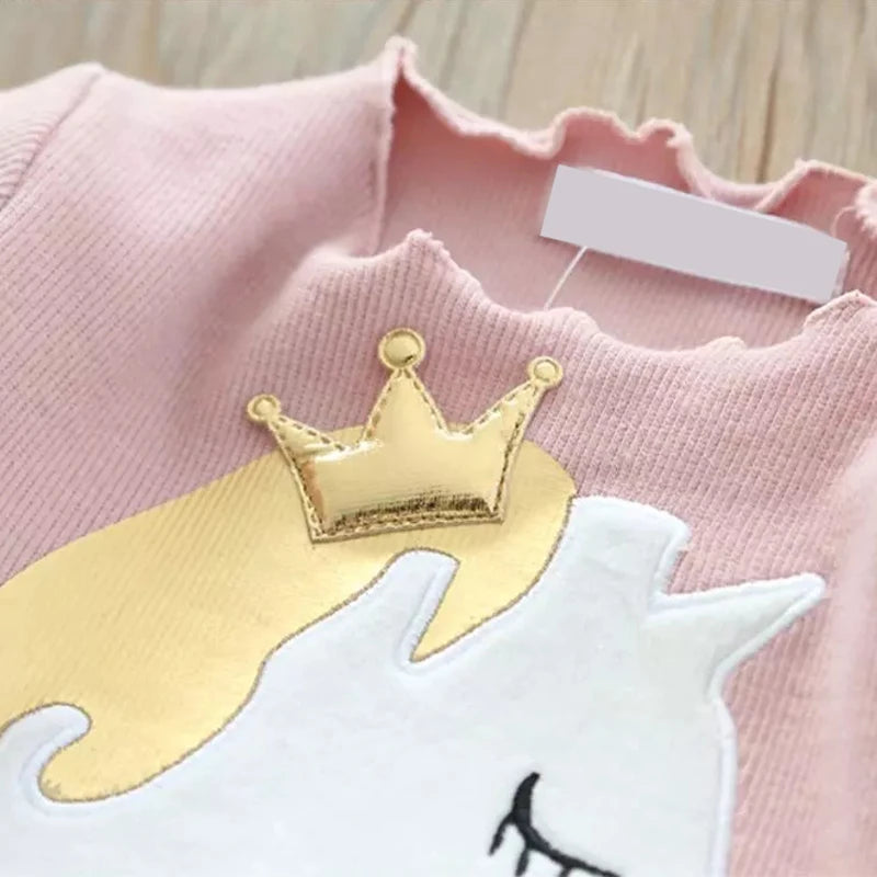Kids Girls Unicorn Design Sequin Mesh Princess Dresses
