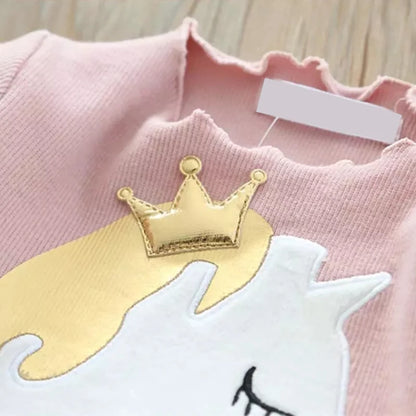 Kids Girls Unicorn Design Sequin Mesh Princess Dresses