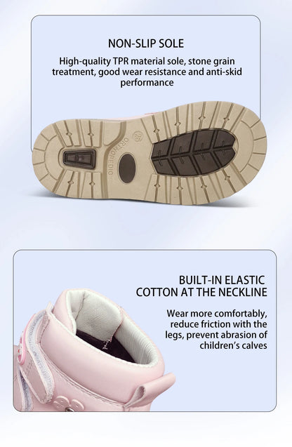Kids Luxury Ankle Booties With Rhinestone Decoration childrensterritory