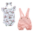 Baby Girl 3Pcs Floral Outfit Set for Summer childrensterritory