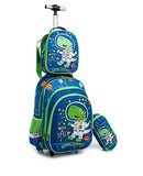 16-inch, 3-piece Cartoon Print Kids Rolling Schoolbag Set with Lunch Bag childrensterritory