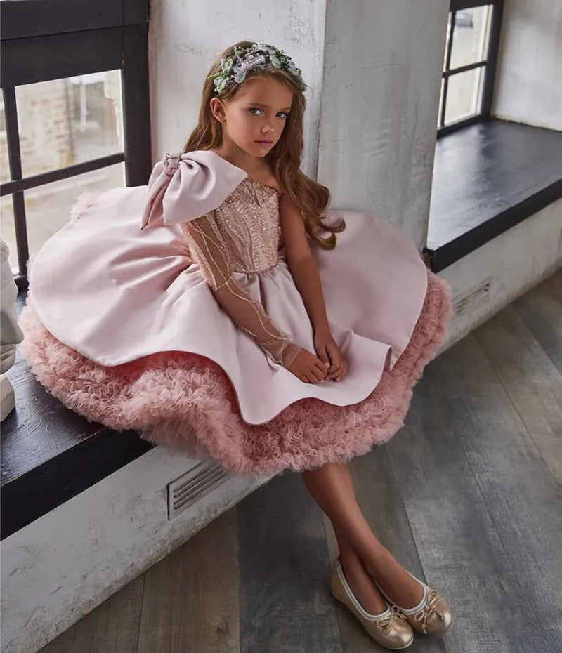 Knee Length Designer Flower Girls Dresses for Party/Christmas childrensterritory